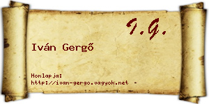 Iván Gergő névjegykártya