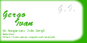 gergo ivan business card